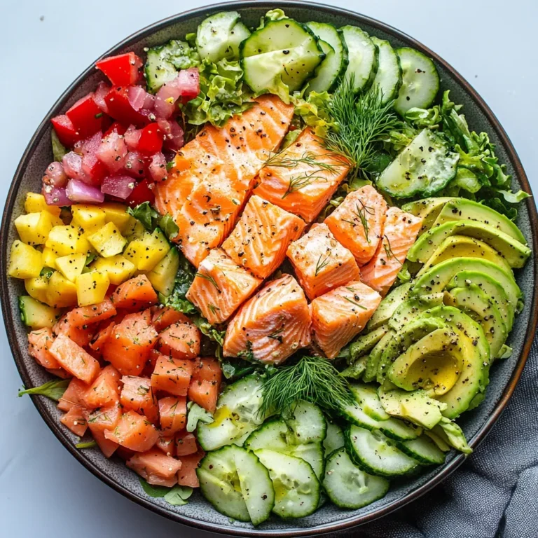 Fresh and Creamy Avocado Salmon Salad