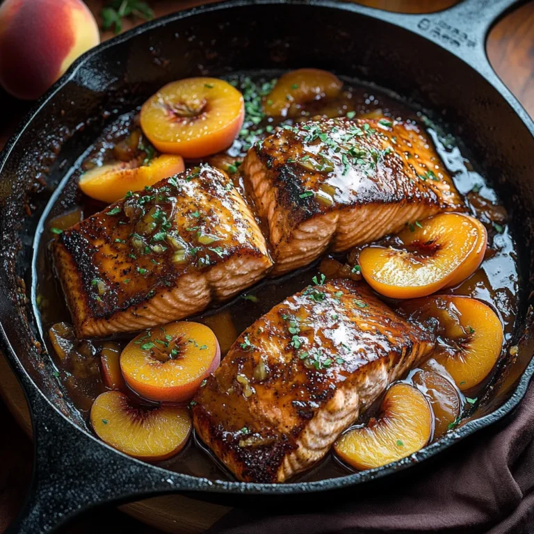Sweet Bourbon Peach Salmon Recipe