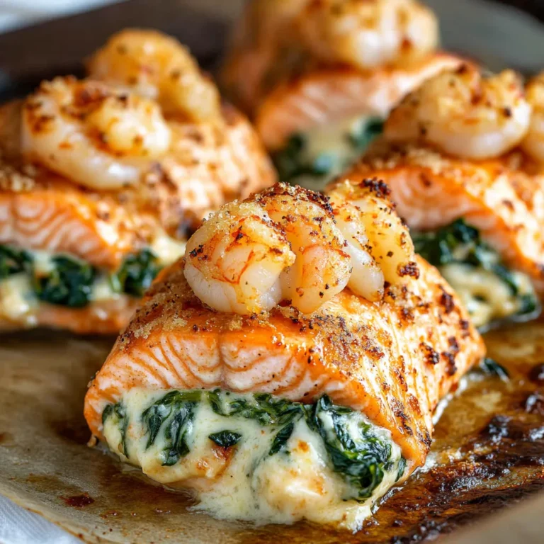 Delicious Crab and Shrimp Stuffed Salmon