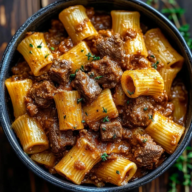 Creamy Garlic Beef Pasta Recipe