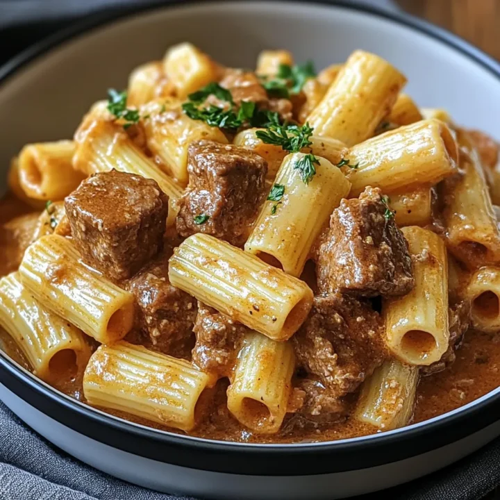 Creamy Parmesan Beef Rigatoni Recipe