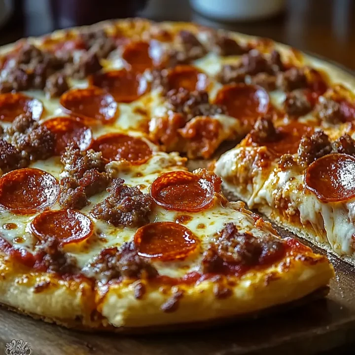 Deep Hamburger Sausage & Pepperoni Pie