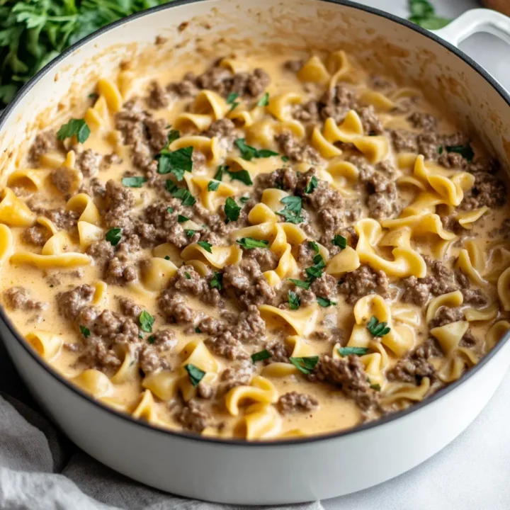 One Pot Beef Stroganoff