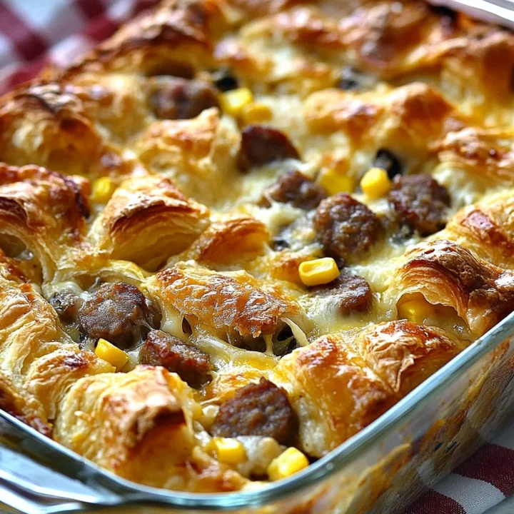 Overnight Croissant Breakfast Casserole