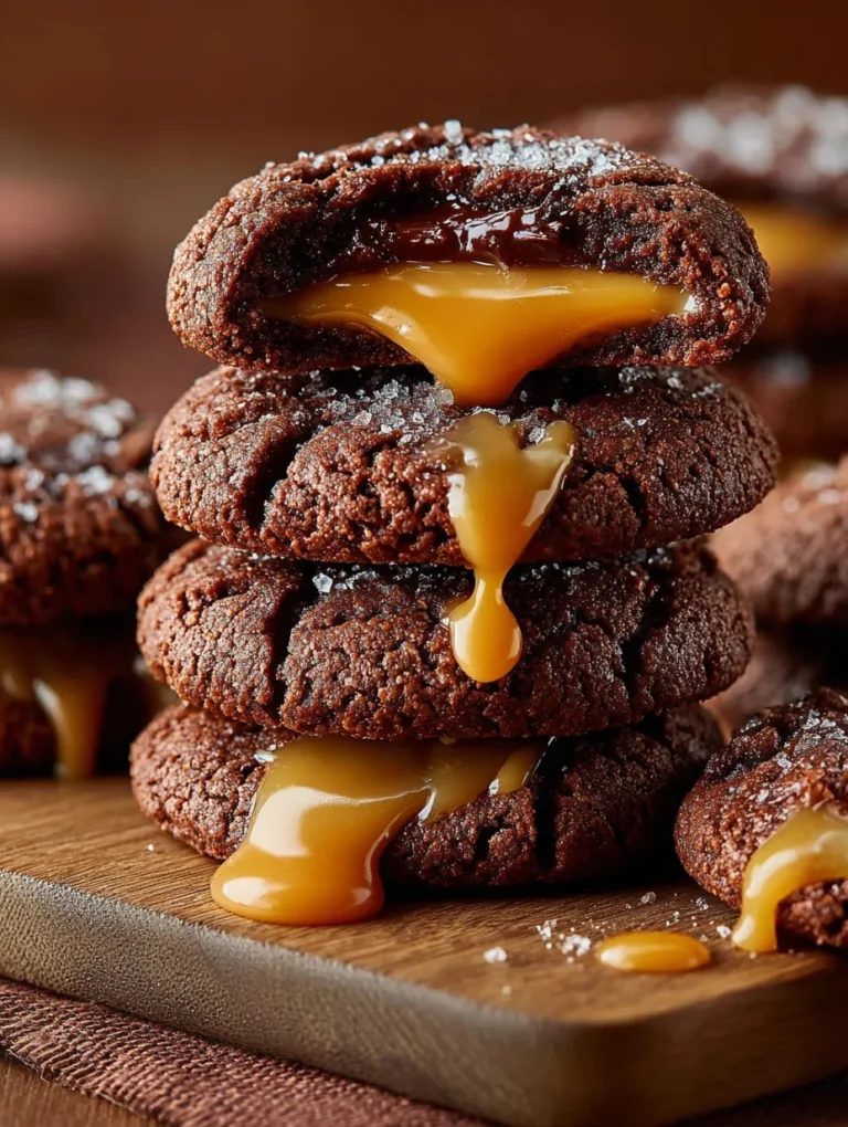 Double Chocolate Salted Caramel Cookies